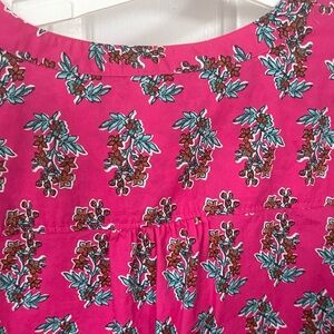 J.Crew Pink and Teal Floral Blouse - XL/NWOT